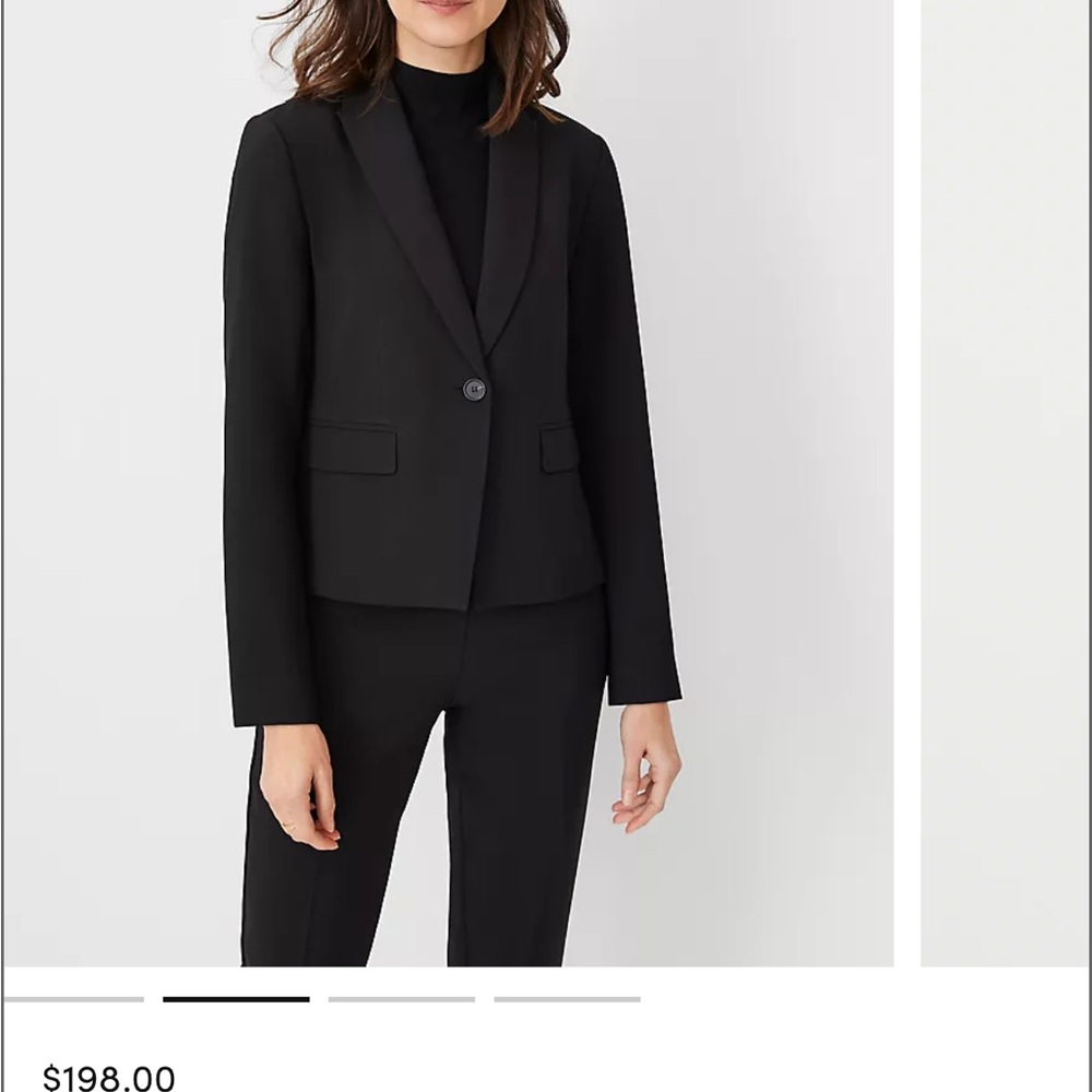 Ann Taylor The Shorter One Button Blazer (Fluid Crepe)